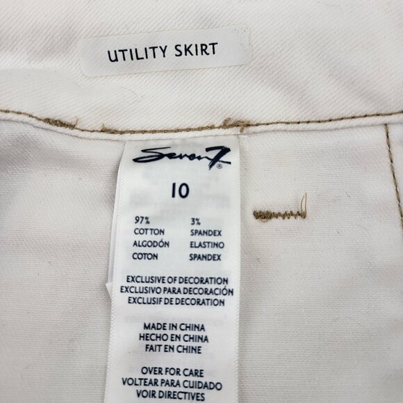 Never Worn Seven7 Utility Skirt Size 10 - White - Picture 8 of 10